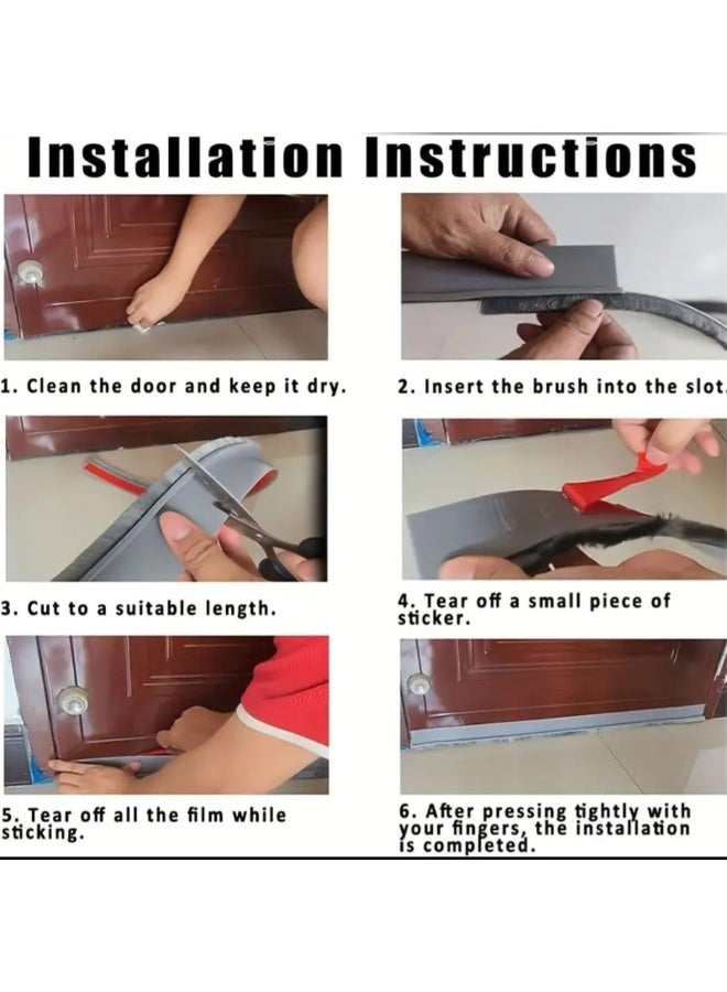 LDQ 1 Pcs Flexible Silicone Door Bottom Seal Strip, Windproof, Insect-Proof, Soundproofing, Rubber Sweep, Adhesive Door Bottom Dust proof - Image 5
