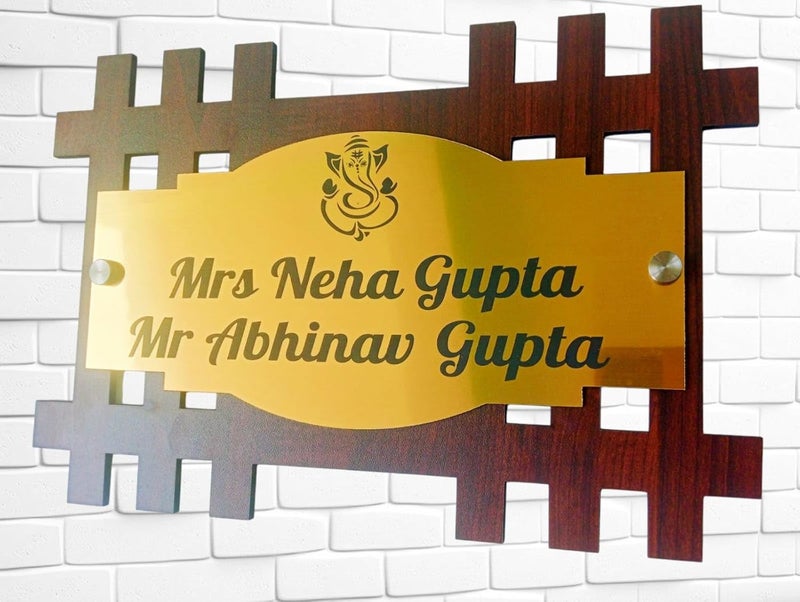 HomeEcho لوحات أسماء أبواب فاخرة مقاومة للماء مخصصة لمدخل المنزل (15x30 سم) مع حروف ثلاثية الأبعاد - مثالية لمداخل المنزل والمكتب مع براغي من الفولاذ المقاوم للصدأ || لوحات أسماء الأبواب (ABSGOLD) - Image 5