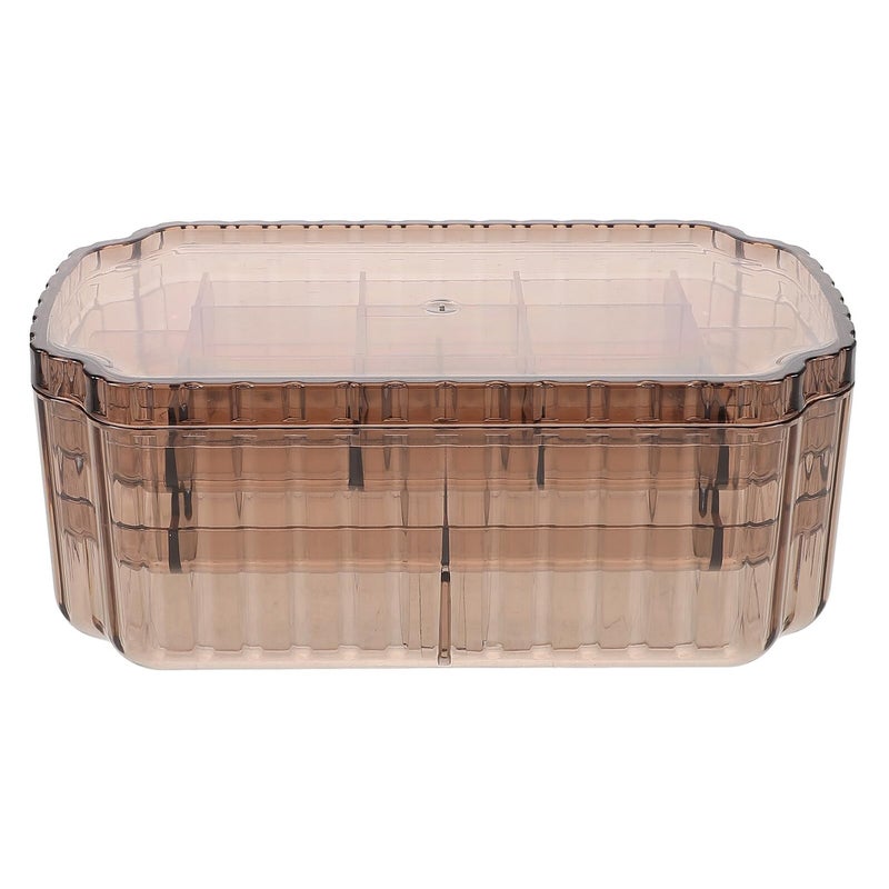 Brown Jewelry Box Organizer 3 Layer Travel Storage for Rings Necklaces Earrings Bracelets - Image 2