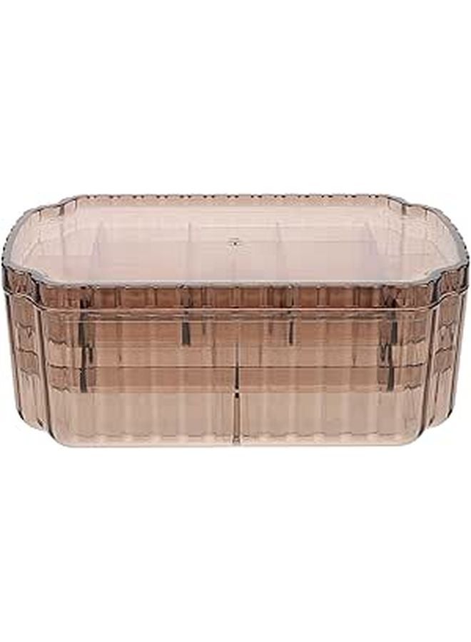 Brown Jewelry Box Organizer 3 Layer Travel Storage for Rings Necklaces Earrings Bracelets - Image 1