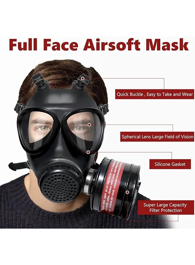 LMINHAN Full-face respirator, reusable chemical respirator, equipped with 8 filters and goggles, suitable for paint spraying and gas protection. - Image 5
