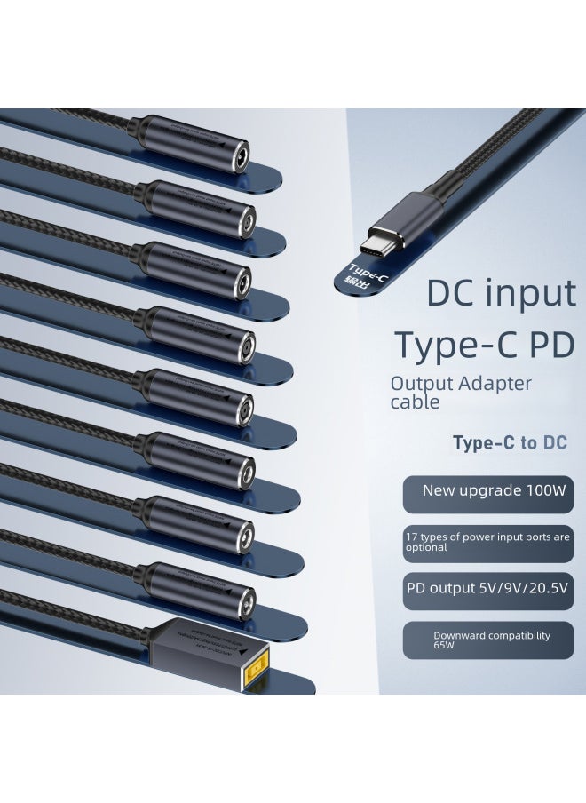 Generic - PD Patch Cord Automatic Recognition 5v9v20vDC Input To Type-c Converter Pd Output 100W Charging-Color:100W 6.0*3.7 Mother To Type-c Short Line - Image 1