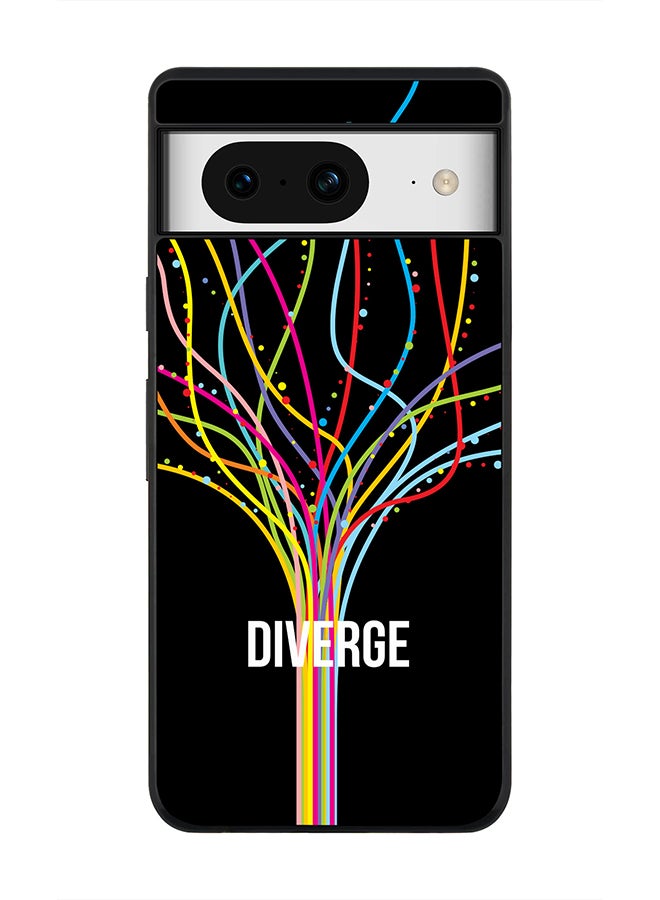 Stylizedd حافظة متينة بحافة سوداء لهاتف Google Pixel 8، غطاء هاتف رفيع مرن ومضاد للسقوط - Diverge (أسود) - Image 1