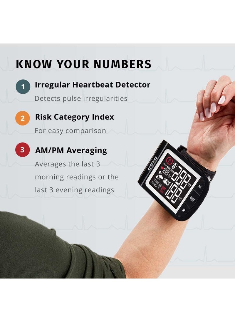 HoMedics HoMedics Premium Wrist Blood Pressure Monitor Clinically Proven Accurate Wrist Positioning Guide AMPM Averaging Irregular Heartbeat Detector Smart Measure Inflation Technology  - Image 3