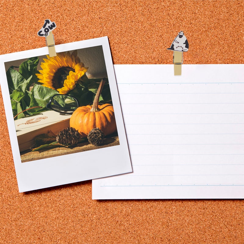 5 Packs Photo Clips Cow Themed Memos Fixed Clips with Hanging Rope - Image 3
