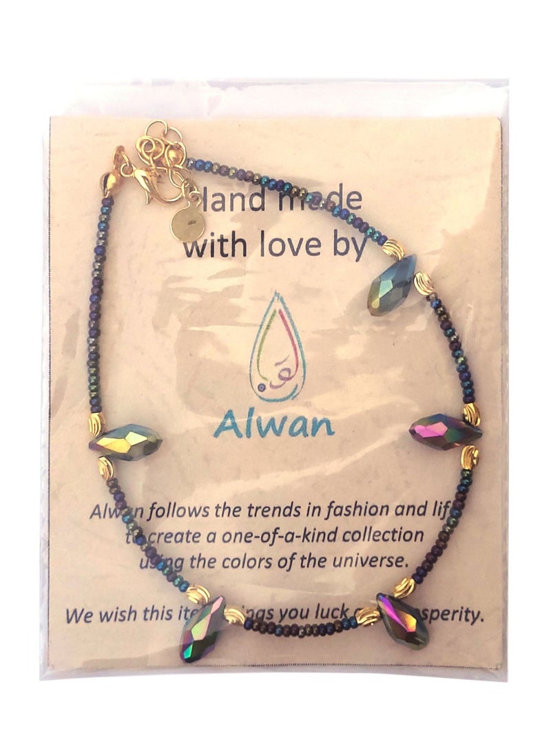 Alwan Long Size Anklet with Teardrops for Women - Image 4