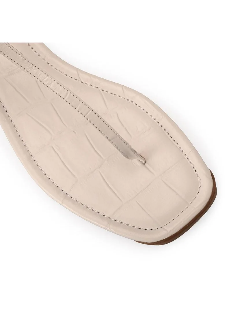 Carmen Steffens  Flat White Bianco Leather Sandals for Women | Best Price UAE