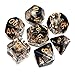CREEBUY 7Pcs DND Game Dice Set for Dungeon and Dragons DD RPG Pathfinder Table Games Transparent Mix Black Cloud Polyhedral Dice - Image 2