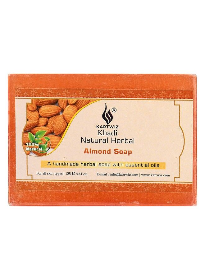 Parvati Gramodyog Khadi Almond Soap 125 Gm (Pack Of 4) Herbal Products Made In India - Image 3