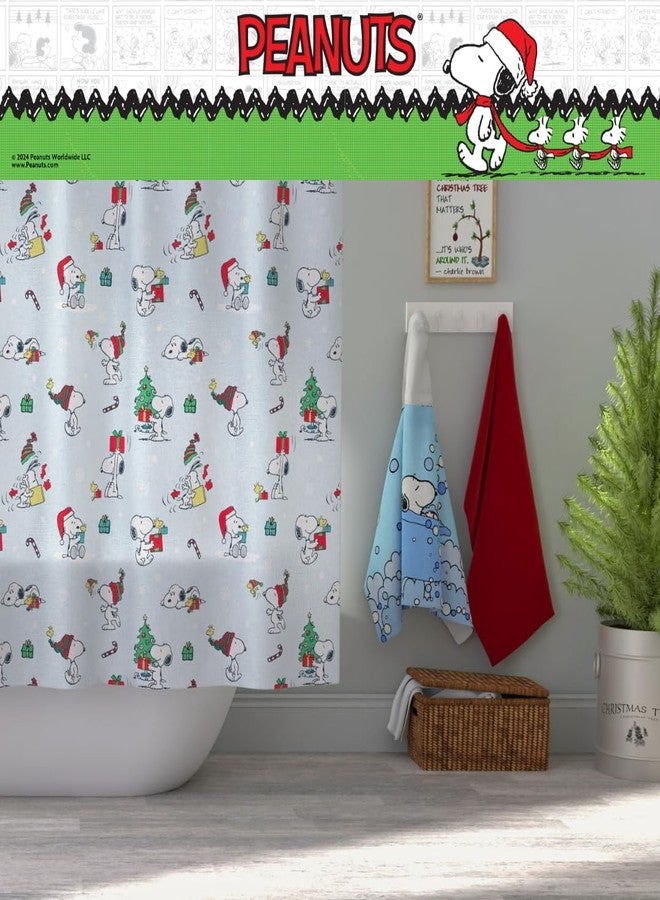 Franco Peanuts Holiday Christmas Bath Microfiber Shower Curtain, 72x72, (Officially Licensed Product) - Image 5