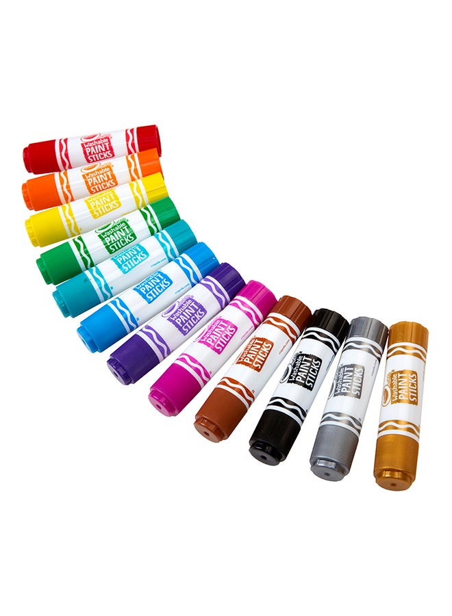 Crayola عصي طلاء سريعة الجفاف، ألوان متنوعة، مجموعة طلاء قابلة للغسل للأطفال، 12 قطعة - Image 4