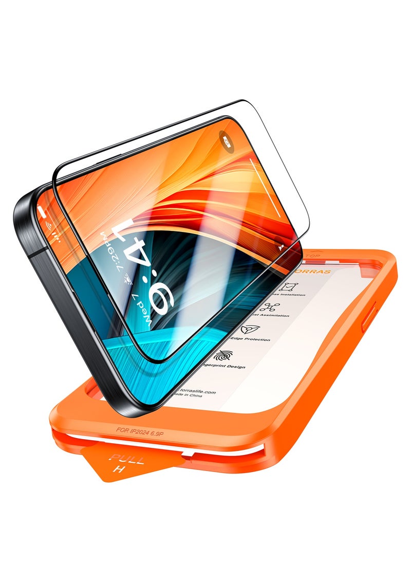 TORRAS [Mil-Grade Shatterproof for iPhone 16 Pro Screen Protector [9H+ Aerospace Tempered Glass & One-Step Installation] Full Coverage Fit Bubble Free Top-Notch Protection, GlassGo X - Image 1