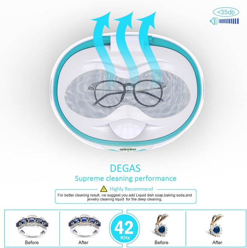 Ukoke Ultrasonic Jewelry & Retainer Cleaner – Professional Ultrasonic Cleaner Machine for Dentures, Mouth Guards, Braces, Toothbrush Heads, Rings & Watches with Timer – Perfect Christmas Gift - Image 3