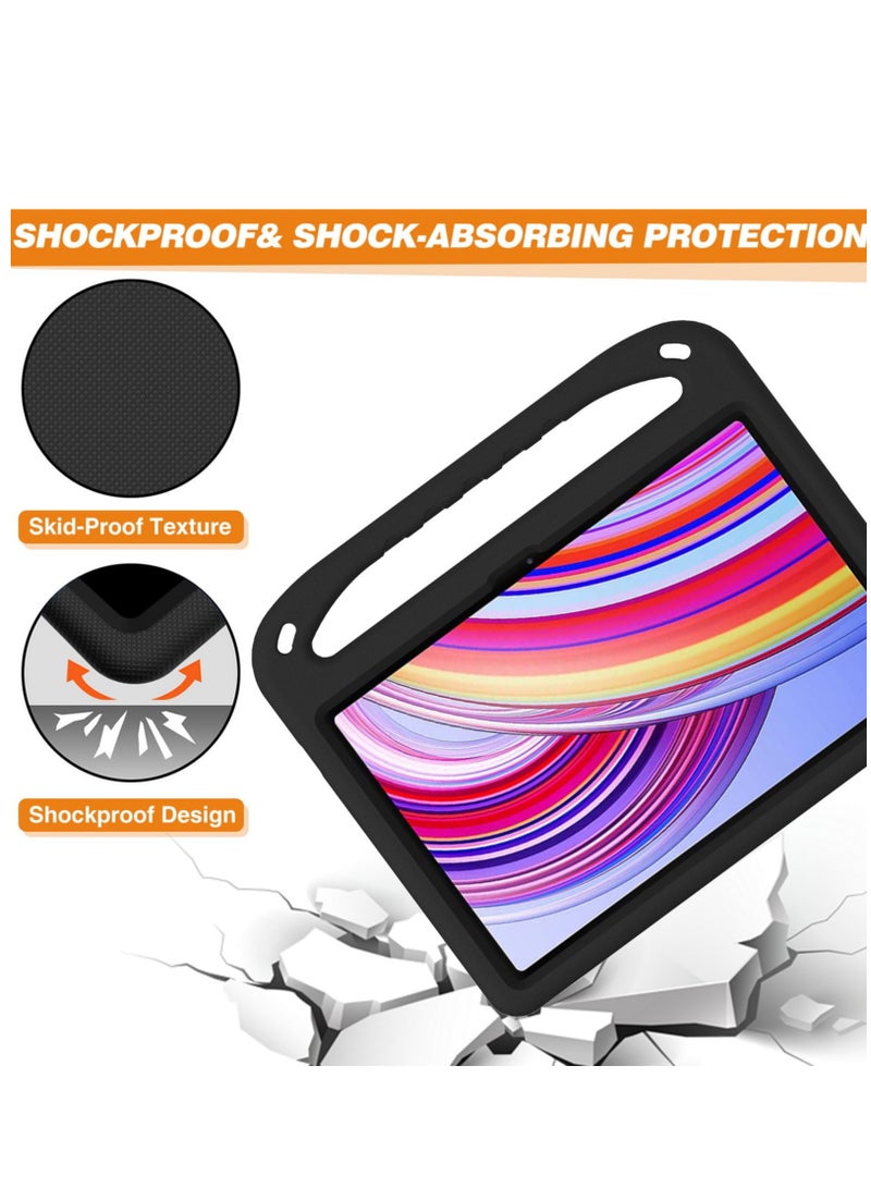 Kids Friendly Case for Xiaomi Redmi Pad SE Pro 12.1inch Tablet Kids Case Lightweight Shockproof Case with Handle Stand Cover (Black) - Image 5