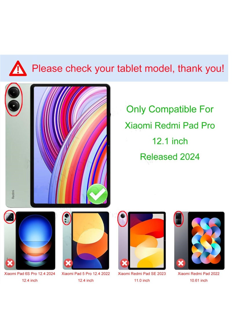 Kids Friendly Case for Xiaomi Redmi Pad SE Pro 12.1inch Tablet Kids Case Lightweight Shockproof Case with Handle Stand Cover (Black) - Image 2