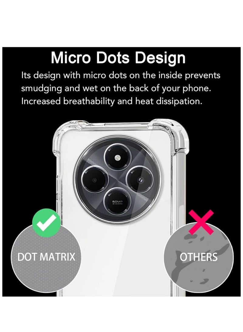 BORTONY Xiaomi Redmi 14C Back Cover Soft Flexible Silicone Transparent Shockproof Protective Cover Crystal Clear Reinforced Bumper Corners For Xiaomi Redmi 14C Clear - Image 4