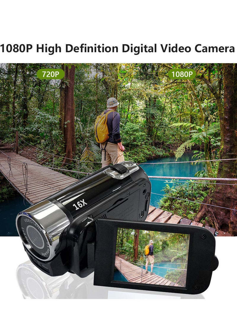 Generic - Portable 1080P High Definition Digital Video Camera DV Camcorder 16MP 2.7 Inch LCD Screen 16X Digital Zoom Built-in Battery - Image 1