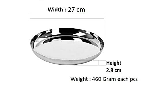 MARWALL Apple Shape Mirror Finish Stainless Steel 6 Pcs Dinner Set1 Plate2 VatiBowls1 Glass1 Spoon1 Halwa Vati - Image 5