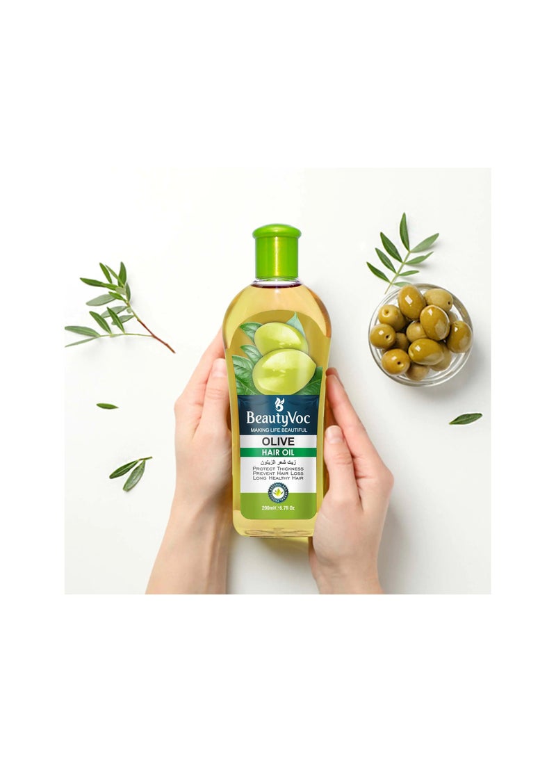 BEAUTY VOC Olive Oil Extracted from Pure Olive, Enriched with Antioxidants, Vitamins, and Nourishing Properties Deeply Conditions, Moisturizes, Strengthens and Protects Hair Strands, 200ml  - Image 3