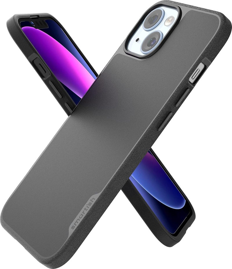SmartishÂ® iPhone 13 Magnetic Case - Gripmunk Compatible with MagSafe [Lightweight + Protective] Slim/Thin Grip Cover with Microfiber Lining for Apple iPhone 13 - Black Tie Affair - Image 1