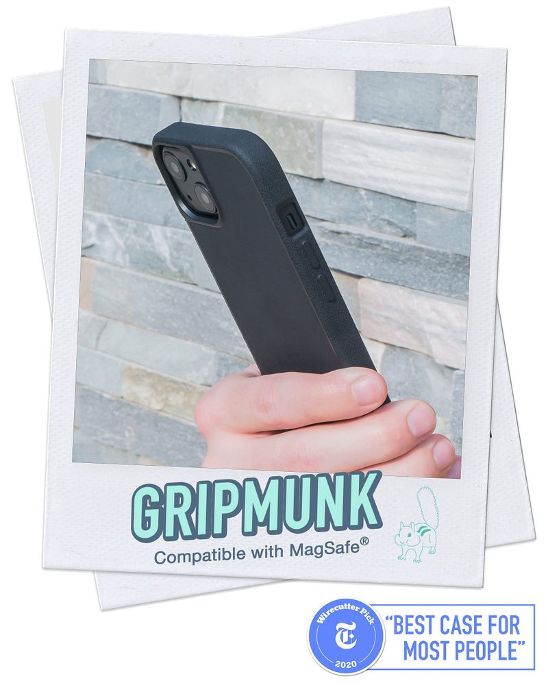 SmartishÂ® iPhone 13 Magnetic Case - Gripmunk Compatible with MagSafe [Lightweight + Protective] Slim/Thin Grip Cover with Microfiber Lining for Apple iPhone 13 - Black Tie Affair - Image 2