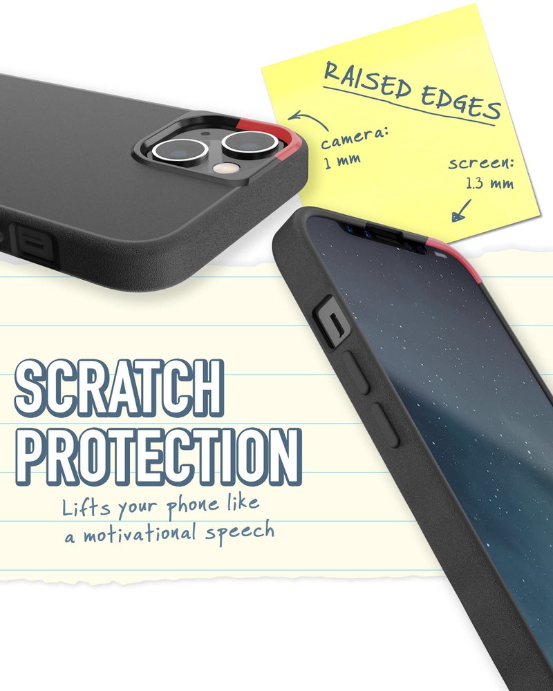 SmartishÂ® iPhone 13 Magnetic Case - Gripmunk Compatible with MagSafe [Lightweight + Protective] Slim/Thin Grip Cover with Microfiber Lining for Apple iPhone 13 - Black Tie Affair - Image 4