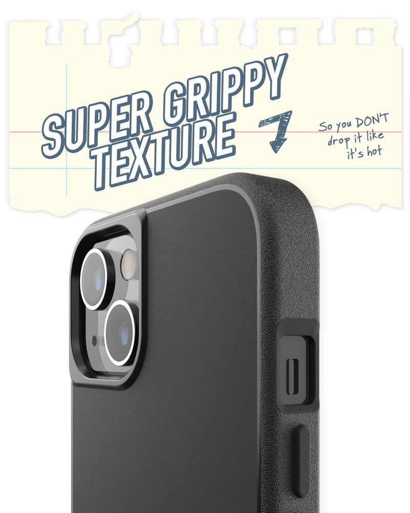 SmartishÂ® iPhone 13 Magnetic Case - Gripmunk Compatible with MagSafe [Lightweight + Protective] Slim/Thin Grip Cover with Microfiber Lining for Apple iPhone 13 - Black Tie Affair - Image 3