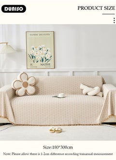 DUNISO Sofa Cover, Washable Sofa Throw Blanket, Versatile Sofa Silpcover for All Seasons Oversize Couch Cover, Pet Couch Covers for Sofa  L-Shape U-Shaped Woven Throw Blanket with Tassels  - Image 4