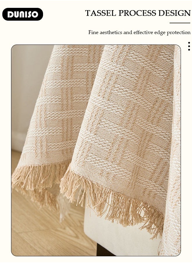 DUNISO Sofa Cover, Washable Sofa Throw Blanket, Versatile Sofa Silpcover for All Seasons Oversize Couch Cover, Pet Couch Covers for Sofa  L-Shape U-Shaped Woven Throw Blanket with Tassels  - Image 5