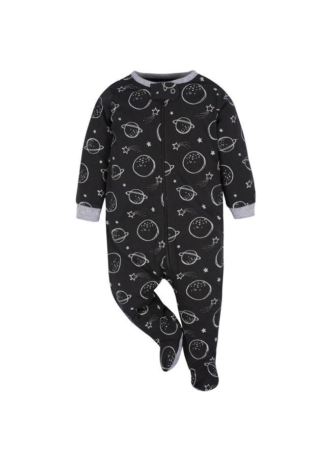 Gerber baby-boys 4 Pack Sleep 'N Play Footie, Space, 3-6 Months - Image 5