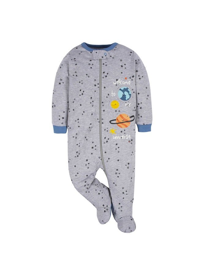 Gerber baby-boys 4 Pack Sleep 'N Play Footie, Space, 3-6 Months - Image 2
