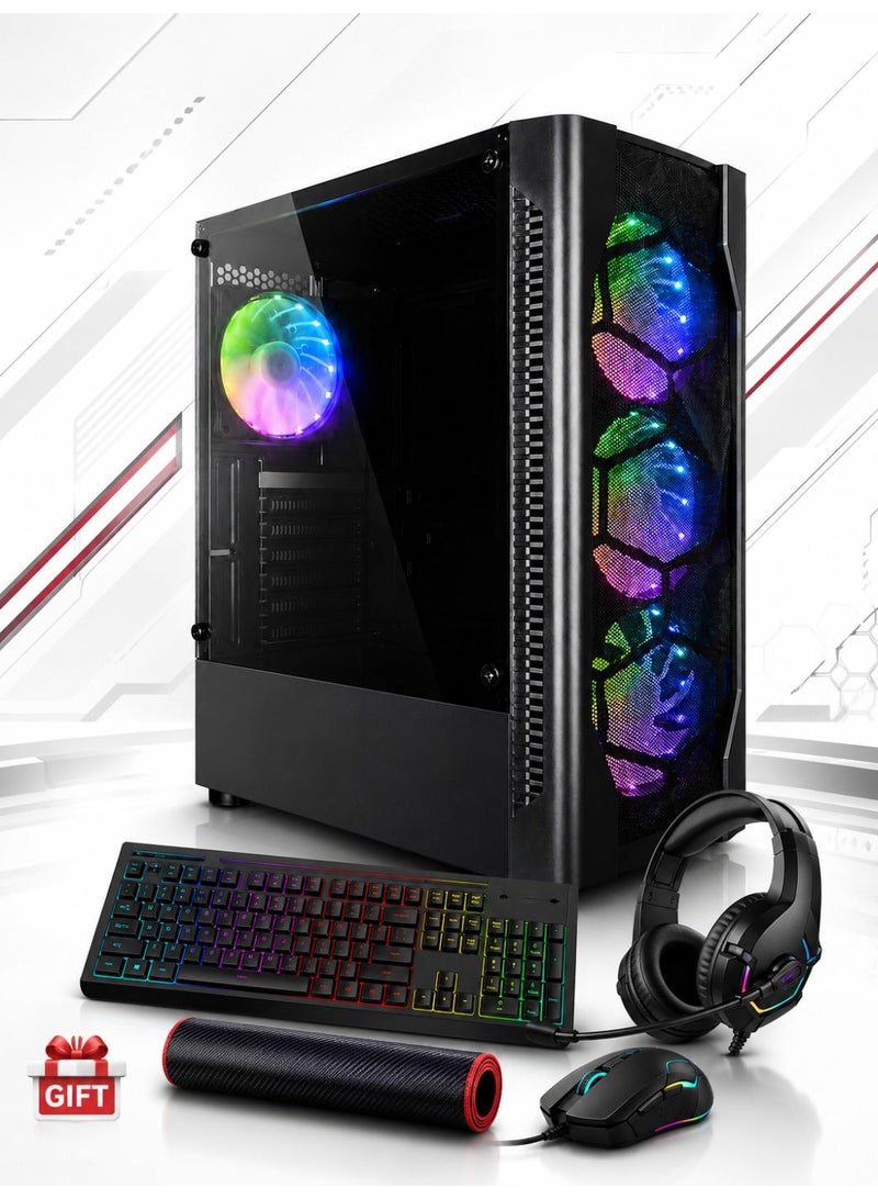 TMD Gaming PC GTX 1650 GPU Intel Core i5-11400F Processor 16GB 3200MHz RAM 1TB M.2 SSD Windows 10 Pro Free DK9 Gaming Combo Gift black - Image 1