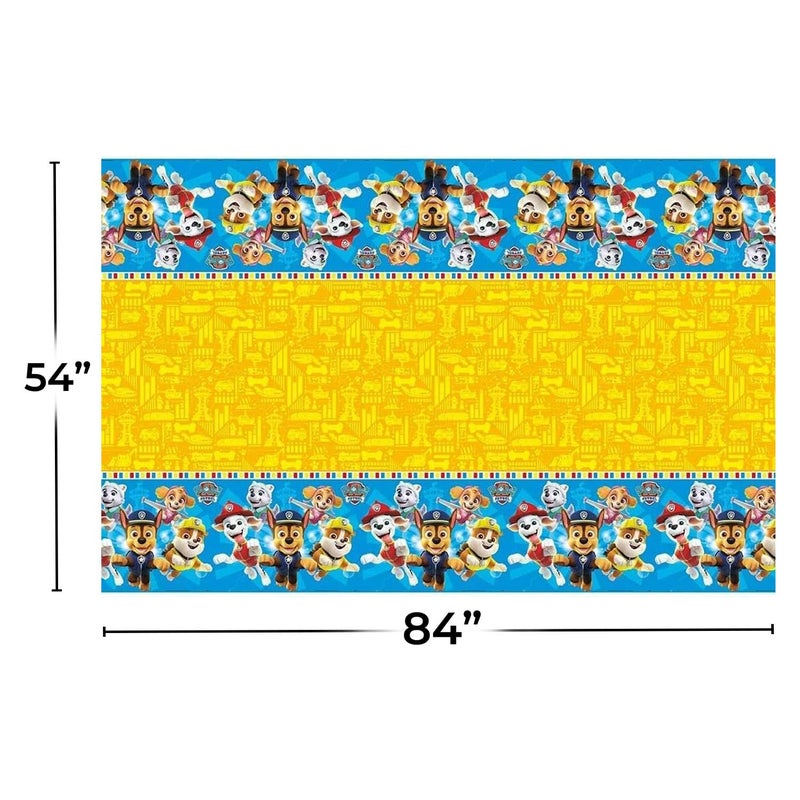 Unique Rectangular Paw Patrol Tablecloth, 54" x 84" (1 Pc) Paw Patrol Plastic Table Cover, Disposable Plastic Table Cover for Themed Parties, Charactarized Kids Birthdays & Celebrations - Image 2