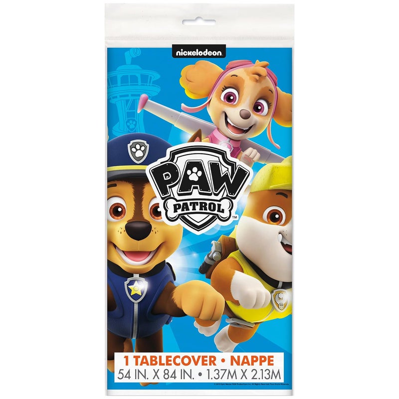 Unique Rectangular Paw Patrol Tablecloth, 54" x 84" (1 Pc) Paw Patrol Plastic Table Cover, Disposable Plastic Table Cover for Themed Parties, Charactarized Kids Birthdays & Celebrations - Image 4