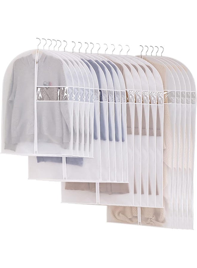 Hihonor Clothes Hanging Bag,Zipper Dustproof Clothes Cover,Plastic Material,Breathable Suit Dust Cover,Suitable for Dresses/Gowns/Jackets/Sweaters(20pcs)  - Image 1