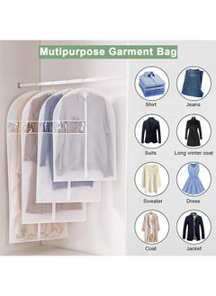 Hihonor Clothes Hanging Bag,Zipper Dustproof Clothes Cover,Plastic Material,Breathable Suit Dust Cover,Suitable for Dresses/Gowns/Jackets/Sweaters(20pcs)  - Image 3