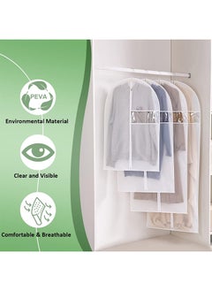 Hihonor Clothes Hanging Bag,Zipper Dustproof Clothes Cover,Plastic Material,Breathable Suit Dust Cover,Suitable for Dresses/Gowns/Jackets/Sweaters(20pcs)  - Image 2