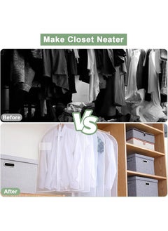 Hihonor Clothes Hanging Bag,Zipper Dustproof Clothes Cover,Plastic Material,Breathable Suit Dust Cover,Suitable for Dresses/Gowns/Jackets/Sweaters(20pcs)  - Image 5