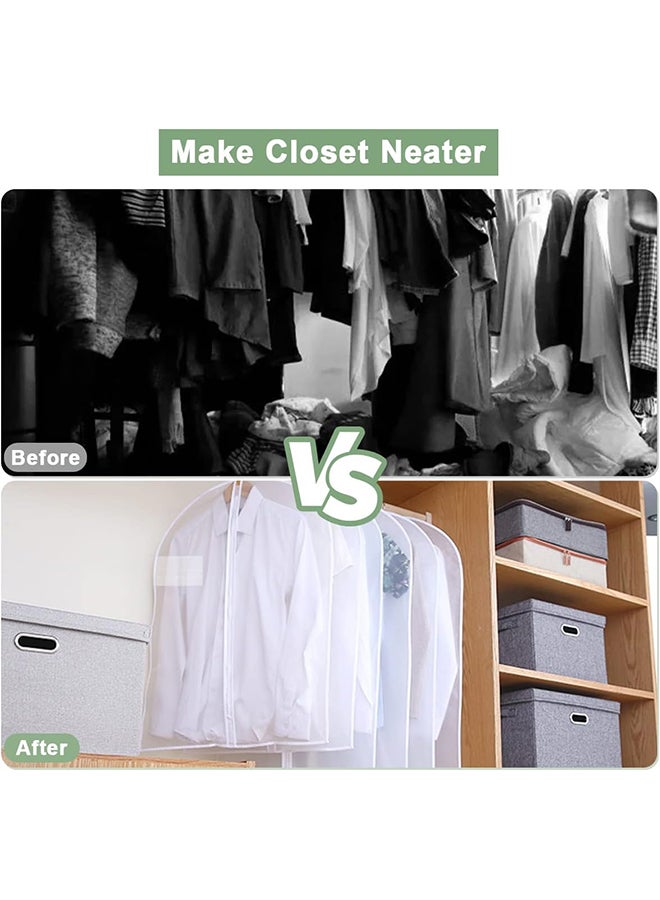 Hihonor Clothes Hanging Bag,Zipper Dustproof Clothes Cover,Plastic Material,Breathable Suit Dust Cover,Suitable for Dresses/Gowns/Jackets/Sweaters(20pcs)  - Image 5