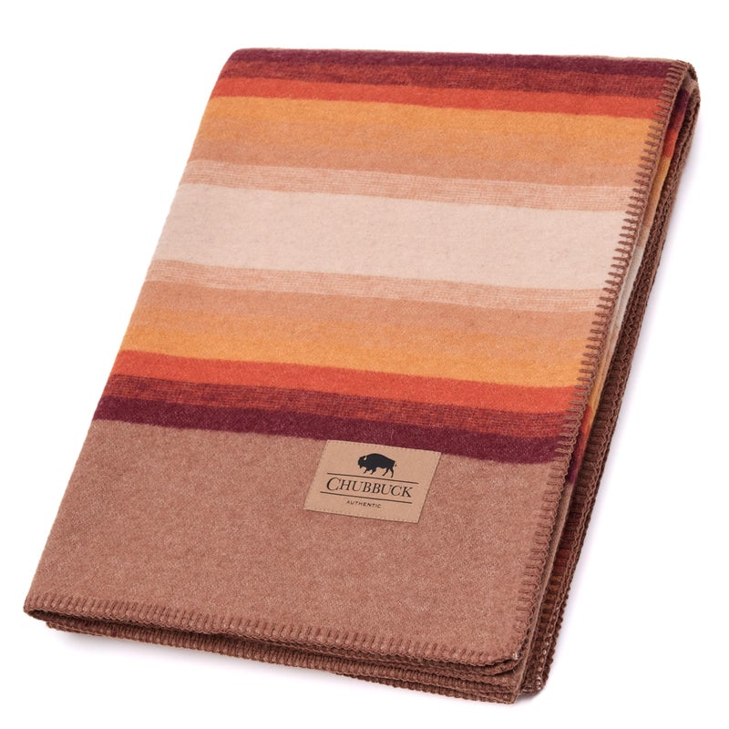 Chubbuck Authentic Chubbuck 100% Wool Blanket Camping (60" x 84") - Large Warm Blanket for Camping, Emergency, Outdoor Concerts and Home Use - Fire Retardant, Soft and Warm Blankets for Winter (Bronco) - Image 1