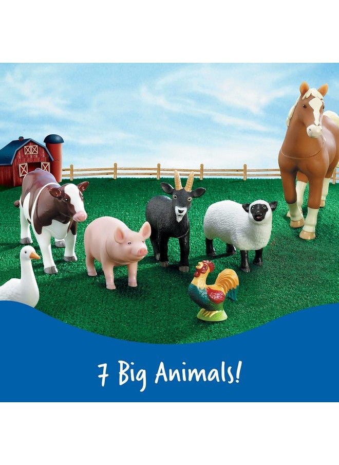 Learning Resources - Jumbo Farm Animals Animal Toy Set For Toddlers 7 Pieces Ages 18 Mos+ - Image 1