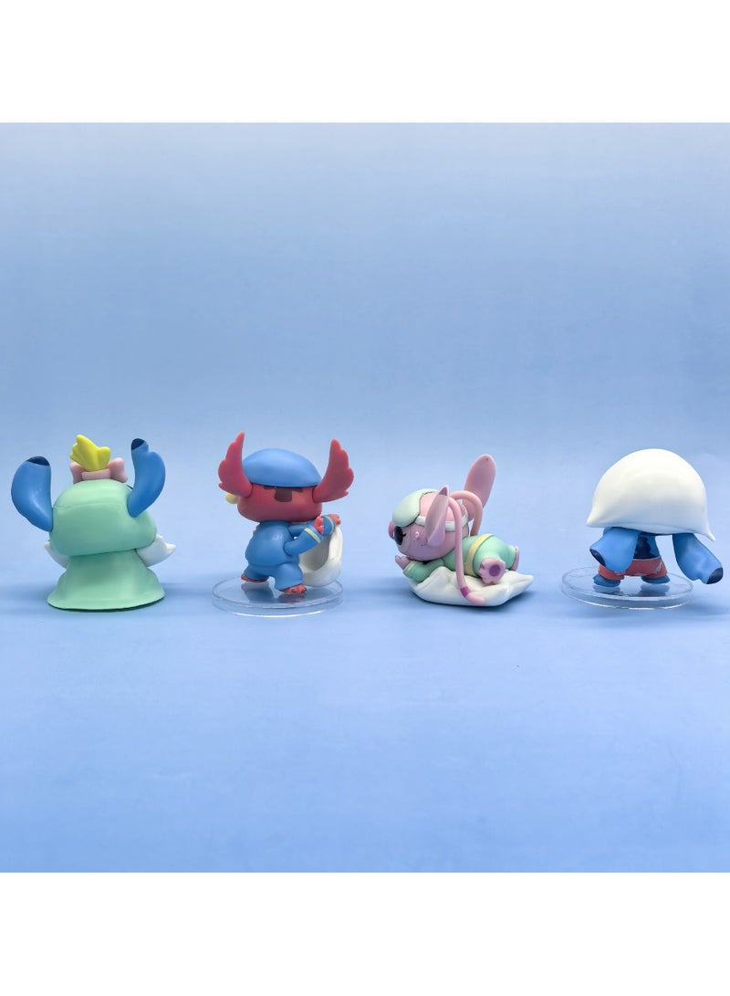 general 8 Piece Figure Anime Interstellar Baby Stitch Doll Cute Cartoon Angel Stitch Doll Ornaments Room Decoration - Image 4