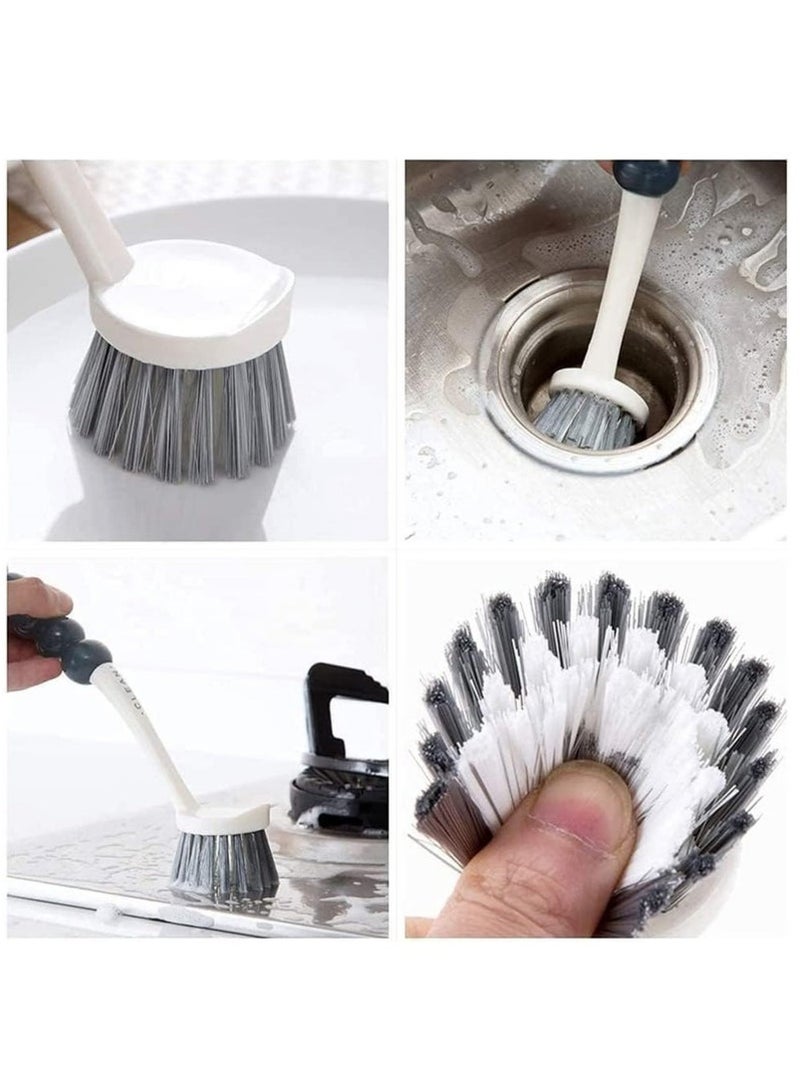 SHAOZHEN 4 Pack Cleaning Brush Set, Kitchen Cleaning Brush with Handle, Multipurpose Cleaning Brush for Shoes, Bathroom, Tub, Tile - Image 3