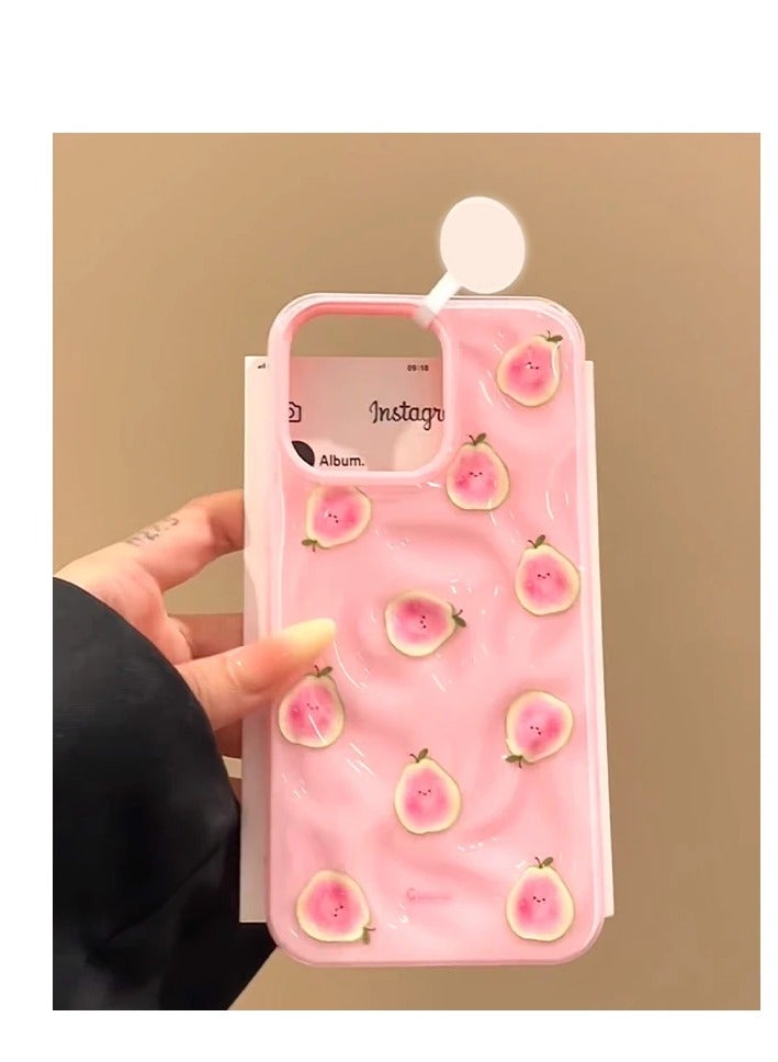 NIBEMINENT Summer Fruit Wrinkles Protective TPU Case Cover For IPhone 16, Pink