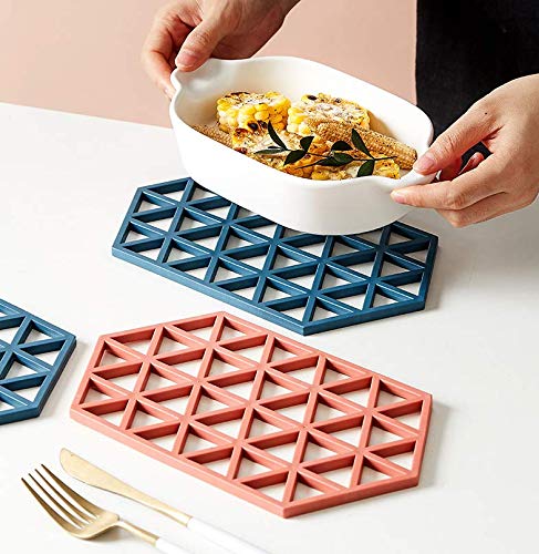 KITOOL 3 PCs Silicone Trivets Mats for Dishes and hot Pots - Tabletop Protection and Decor Coaster Hot Pads Pots Holder for Hot Dish - Bowl - teapot Large 24 cm trivets Kitchen Tool (Pack - 3 Large) - Image 3