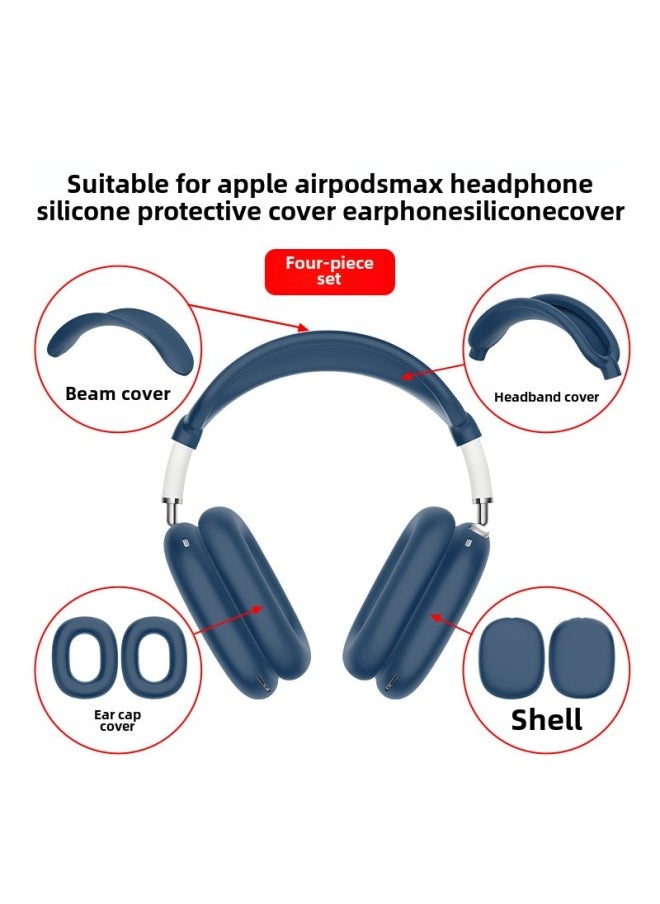 Generic - Suitable For Apple AirPods Max Head-mounted Headphone Head Beam Shell Ear Cap Silicone Protective Cover-Color:Black Beam-Model:Headphones For Apple AirPods Max - Image 1