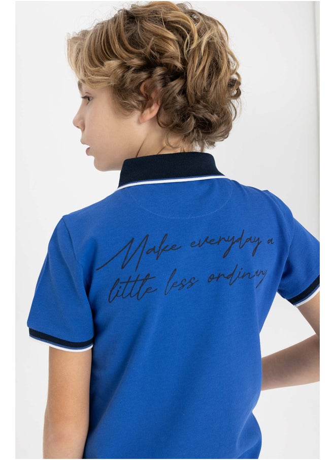 DeFacto - Boy Regular Fit Polo Neck Knitted Short Sleeve Polo T-Shirt - Image 1