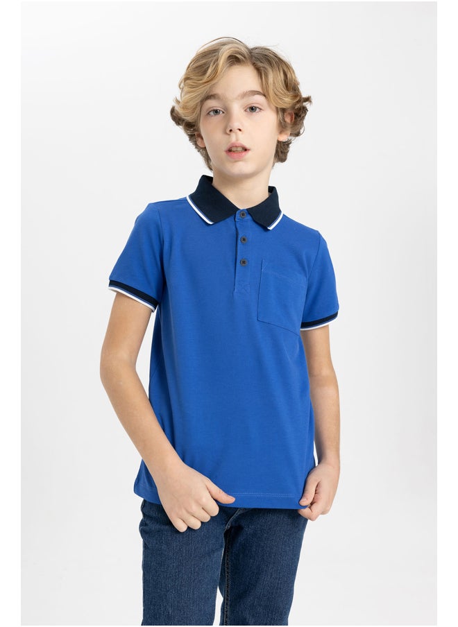 DeFacto - Boy Regular Fit Polo Neck Knitted Short Sleeve Polo T-Shirt - Image 1