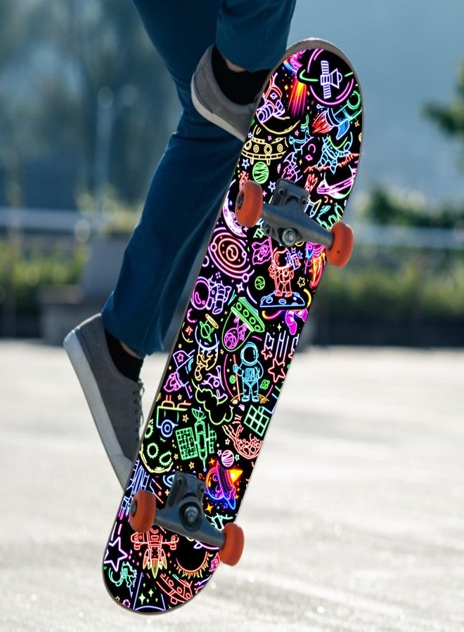 Robmoda مجموعة ملصقات رواد فضاء نيون من روب مودا، 52 قطعة، للأطفال، تتوهج في الظلام، ملصقات فضائية مقاومة للماء لزجاجات المياه، ملصقات فينيل لأجهزة الكمبيوتر المحمولة للمراهقين والشباب والطلاب والبالغين - Image 4