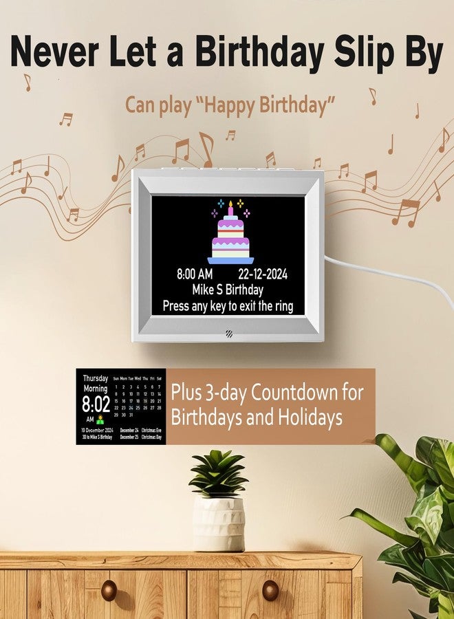 GOLOZA 7'' Digital Dementia Clock, Talking Clock with 10 Volumes, 6 Display with 10 Color Modes, Auto Dimmable, Alarms & Birthday & Holiday Reminders, 3 Pill Reminders Clocks for Seniors - Image 3